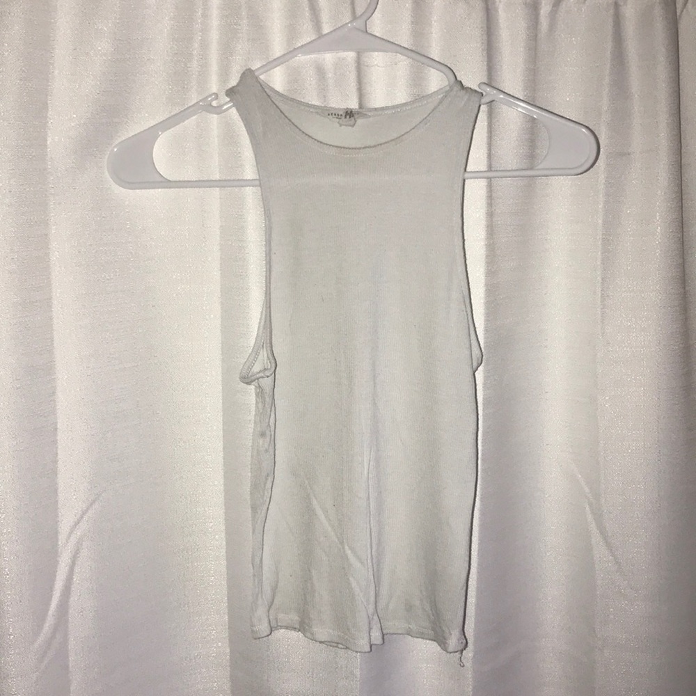 White Aero Ribbed Tank